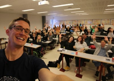 Jesper Sehested holder foredrag på /læsevejleder på Sjælsøskolen for de ordblinde elever og forældre 