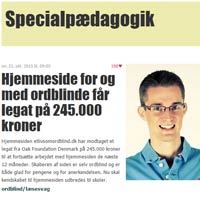 Hjemmeside for og med ordblinde får legat på 245.000 kroner fra Folkeskolen.dk