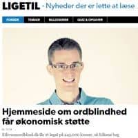 Hjemmeside om ordblindhed får økonomisk støtte fra DR.dk/ligetil