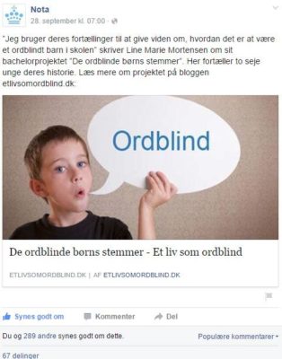 De ordblinde børns stemmer på Facebook