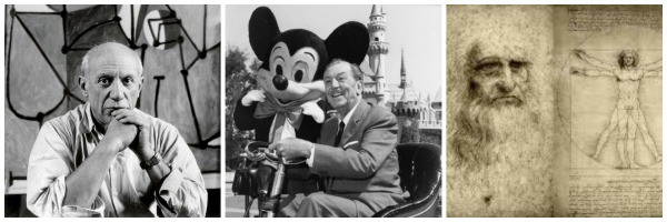 Pablo-Picasso-Walt-Disney-Leonardo-da-Vinci